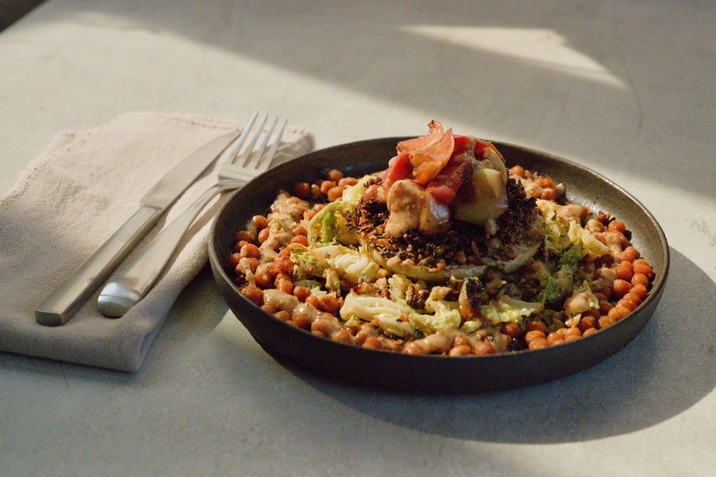 Celeriac "Steaks" with Walnut-Herb Crust & Apple Compote