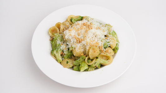 Orecchiette with Broccoli, Crispy Chickpea Crumbs & Anchovy Sauce