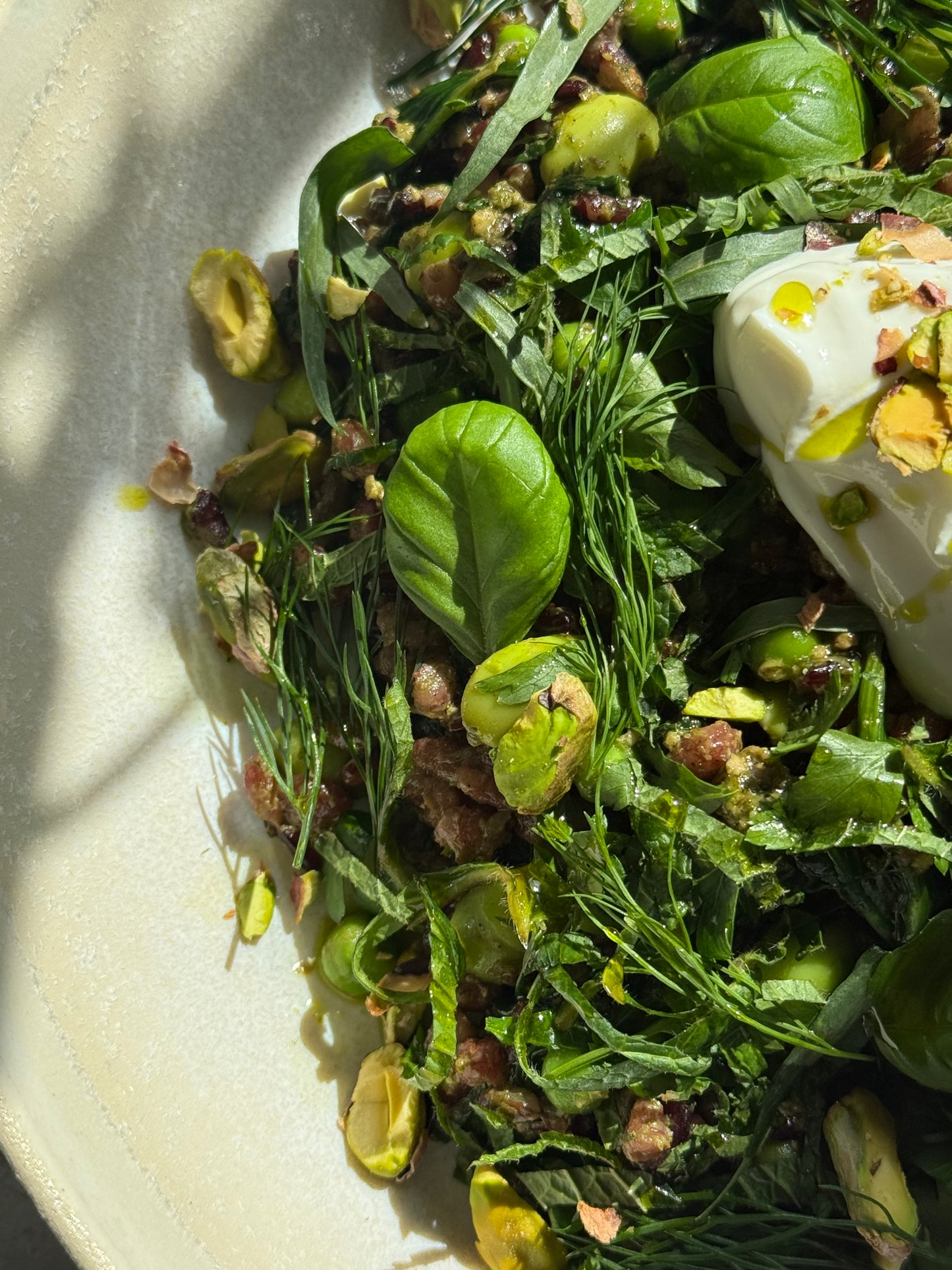 Forest Greens Bärlauch Pesto with Barley & Black Rice, Edamame, Sahne Yogurt & Pistachios